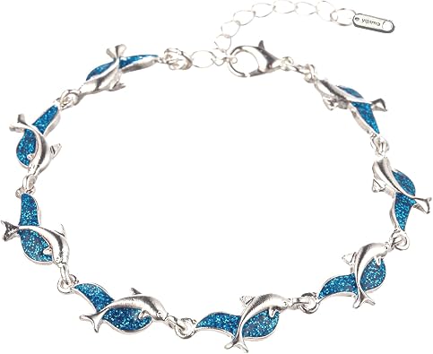 Dolphin Bracelet, Women Fashion Dolphin Charm Chain Bangle