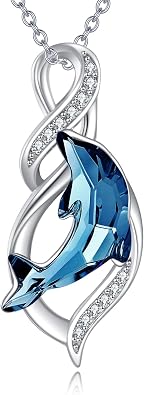 Dolphin Necklace, 925 Sterling Silver Infinity Love Pendant